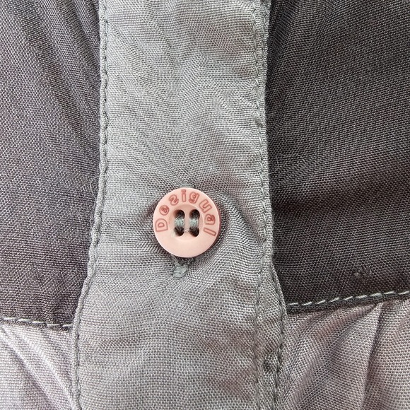 Desigual Colorful Bird Floral Print Button Up Shirt Blouse Bohemian Women XS - Picture 15 of 16